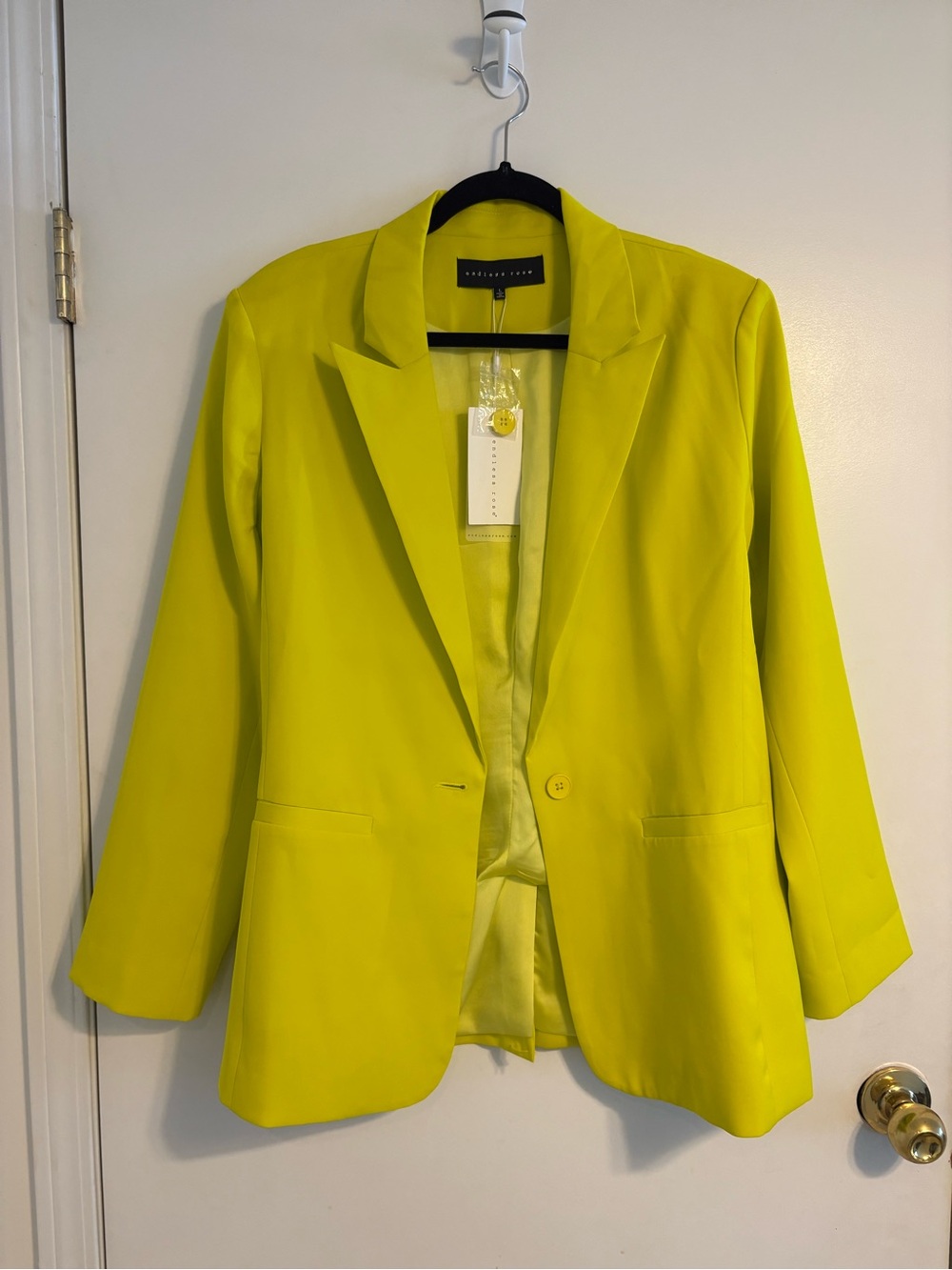 Endless Rose Neon Lime Single-Button Blazer
